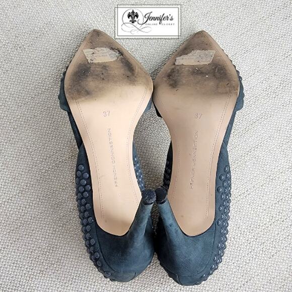 French Connection Women's Gray Ellis Studded Suede Heels Size 6.5 - Picture 9 of 13